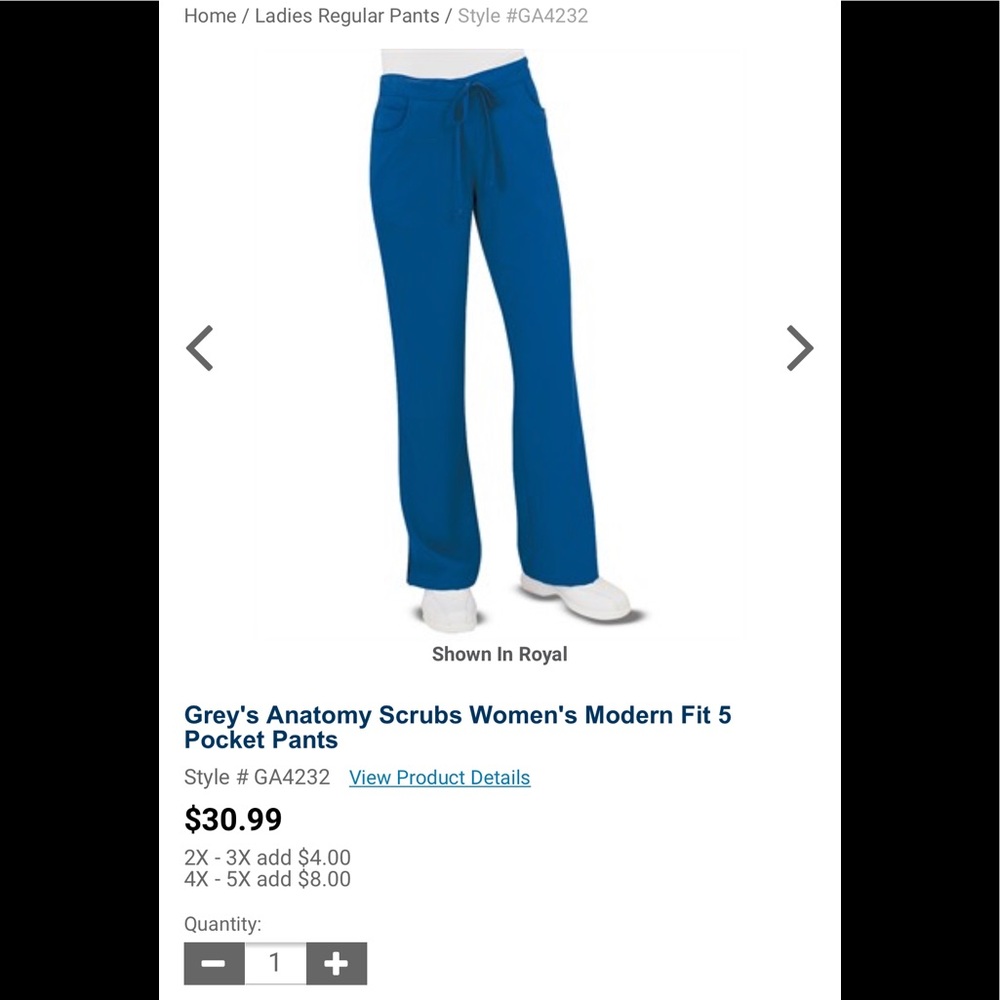 Gray’s anatomy scrub pants